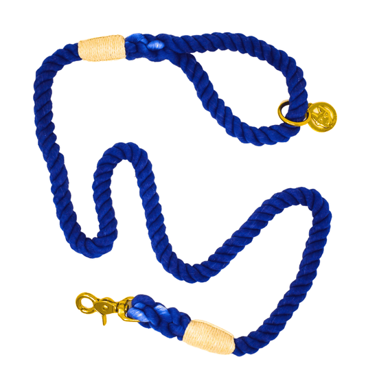 Tatum Rope Dog Leash in organic cotton, shown in 4 ft and 6 ft lengths, Pink Papyrus Co., sold through Sniff and Shift