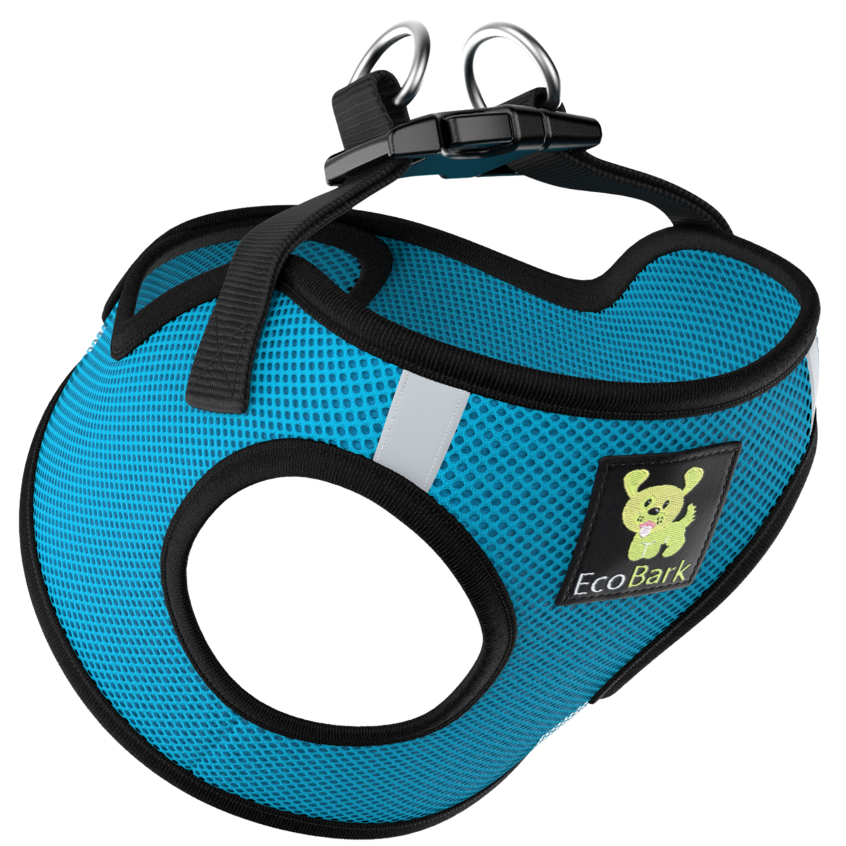 Step-In Dog Harness, Reflective Mesh, Teal, EcoBark Pet Supplies, sold through Sniff and Shift