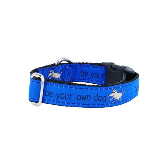 Be Your Own Dog Teddy The Dog Blue Essential Dog Collar 1″ by 2 Hounds Design, sold through Sniff and Shift