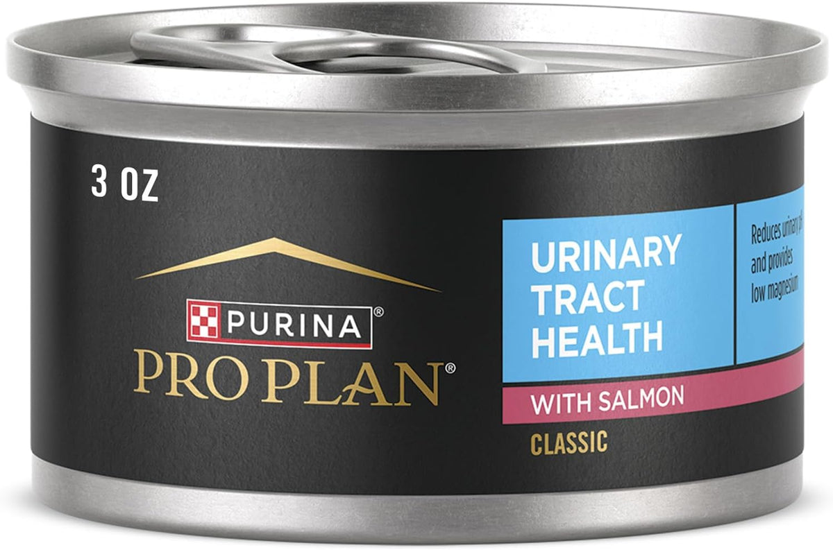 Purina Pro Plan Urinary Tract Health With Salmon Classic pate cat food can, 3oz