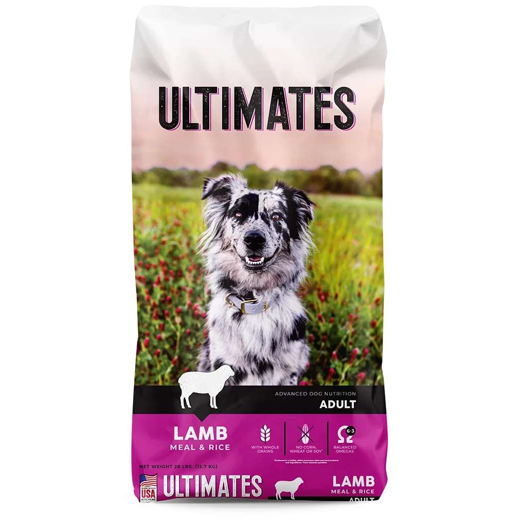 28lb bag of Ultimates Adult Lamb Meal & Brown Rice dry dog food