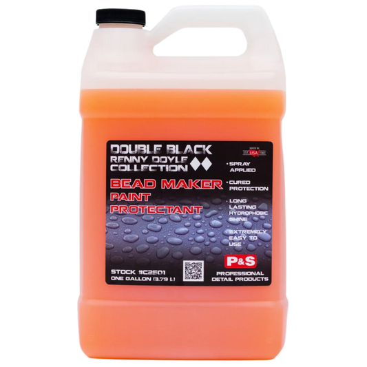 P&S Bead Maker Paint Protectant gallon jug with orange liquid and a black Double Black label