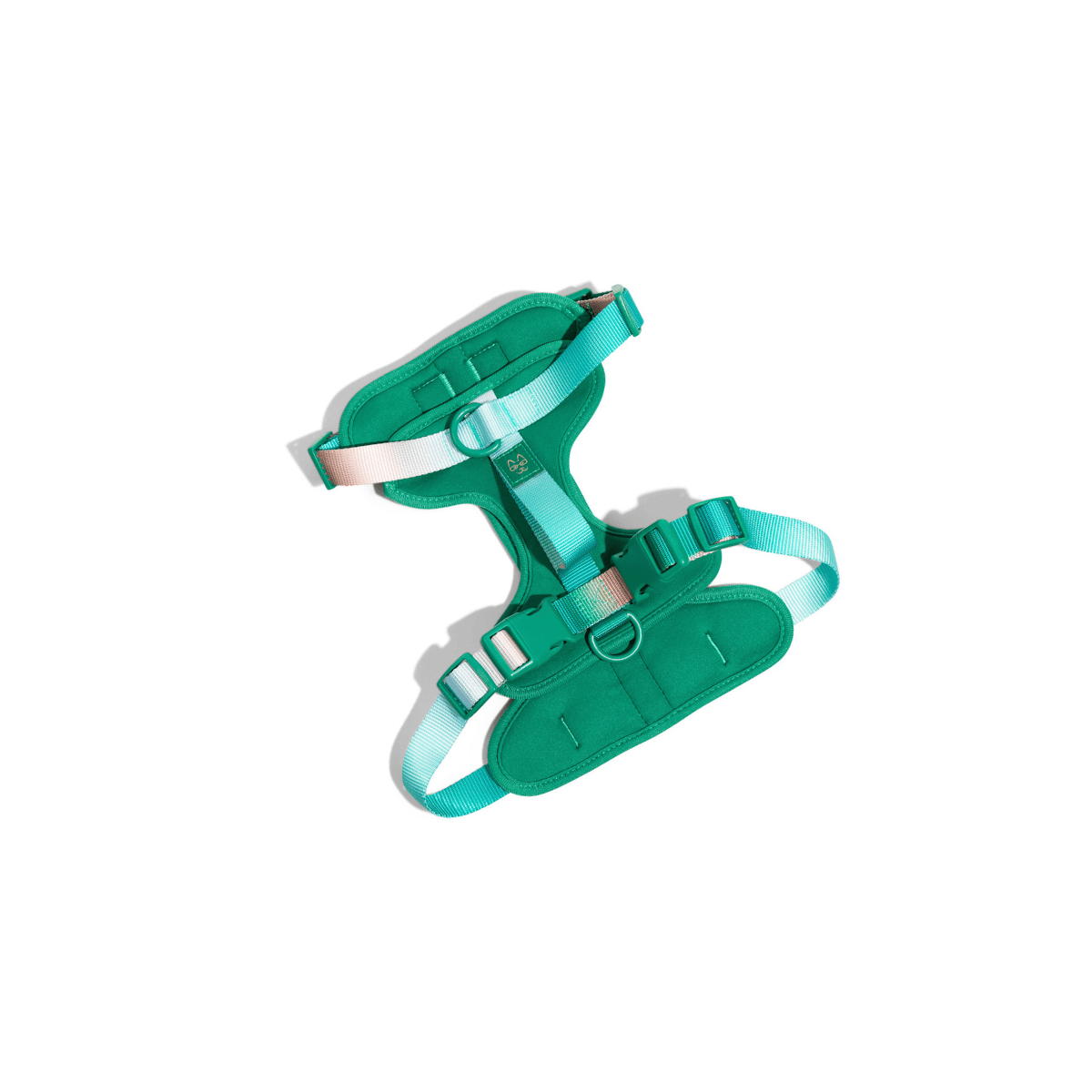 Parker Dog Harness in green with a back handle and adjustable fit, Pink Papyrus Co., sold through Sniff and Shift