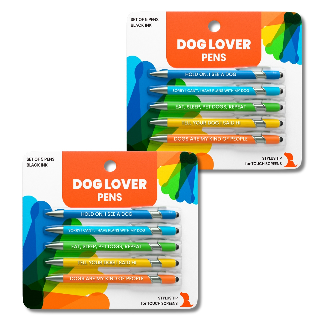 Dog-Themed Stylus Pen Set, 2 pcs Dog Lover design, Rubyloo, sold through Sniff and Shift