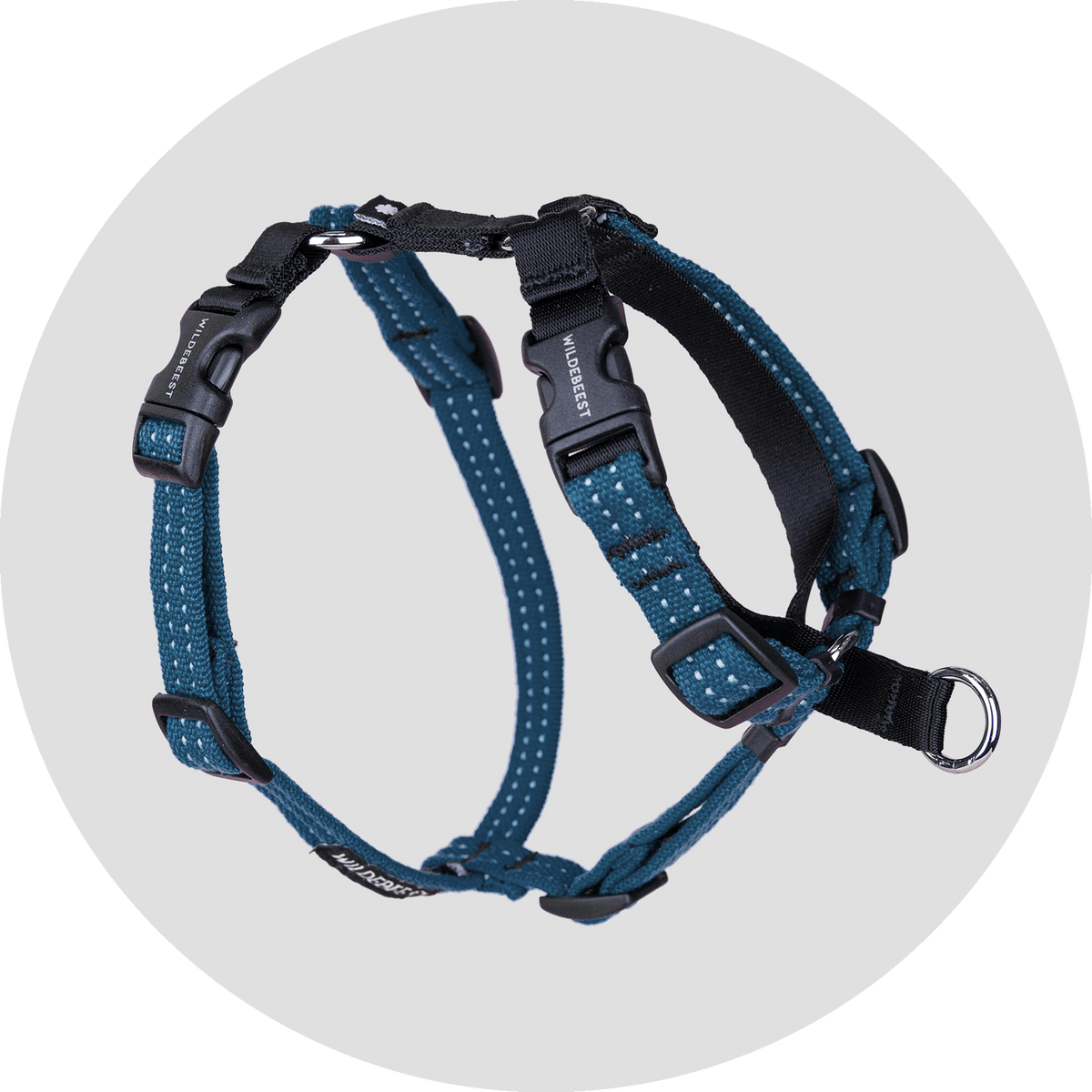 Valencia No-Pull Dog Harness in six colors, sizes XS to XL, Wildebeest, sold through Sniff and Shift