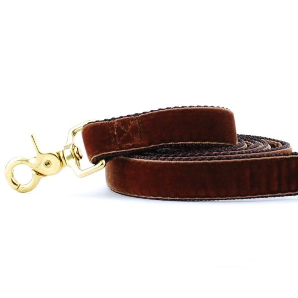Brown Velvet Dog Leash by 2 Hounds Design, sold through Sniff and Shift