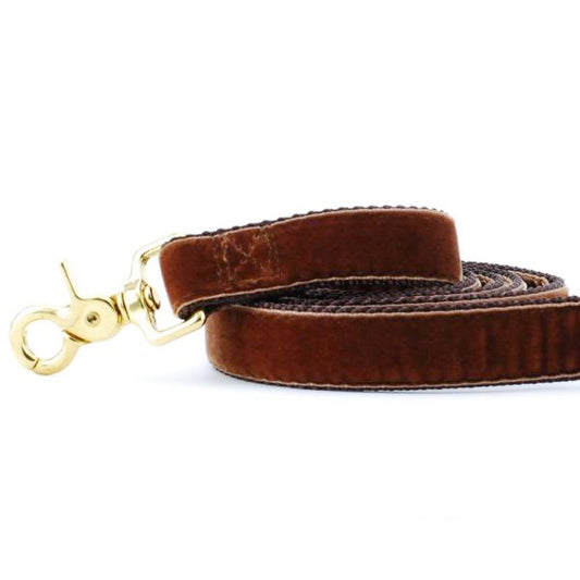 Brown Velvet Dog Leash by 2 Hounds Design, sold through Sniff and Shift
