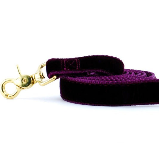 Burgundy Velvet Dog Leash by 2 Hounds Design, sold through Sniff and Shift