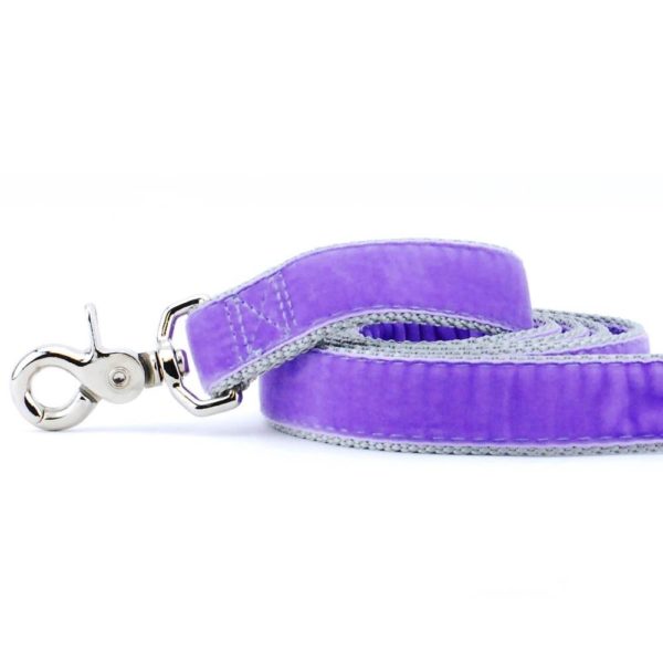Lavender Velvet Dog Leash by 2 Hounds Design, sold through Sniff and Shift