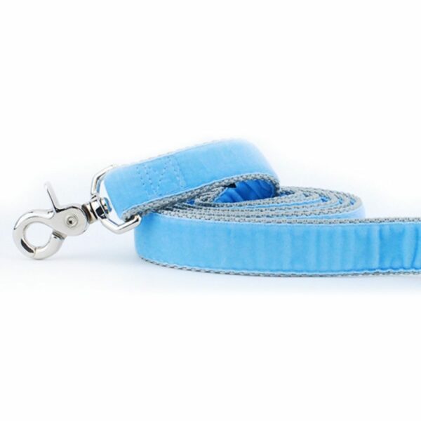 Light Blue Velvet Dog Leash by 2 Hounds Design, sold through Sniff and Shift