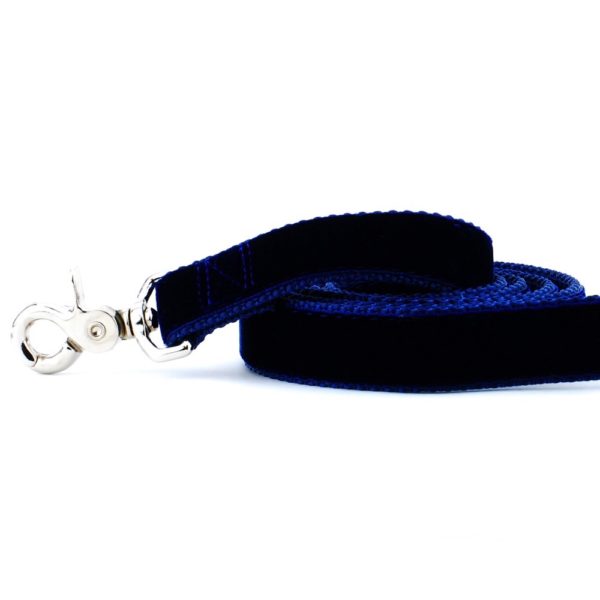 Navy Velvet Dog Leash by 2 Hounds Design, sold through Sniff and Shift