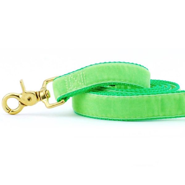 Lime Green Velvet Dog Leash by 2 Hounds Design, sold through Sniff and Shift