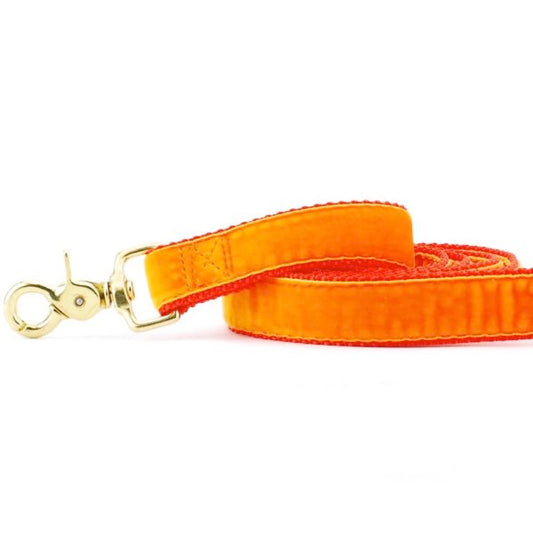 Orange Velvet Dog Leash by 2 Hounds Design, sold through Sniff and Shift