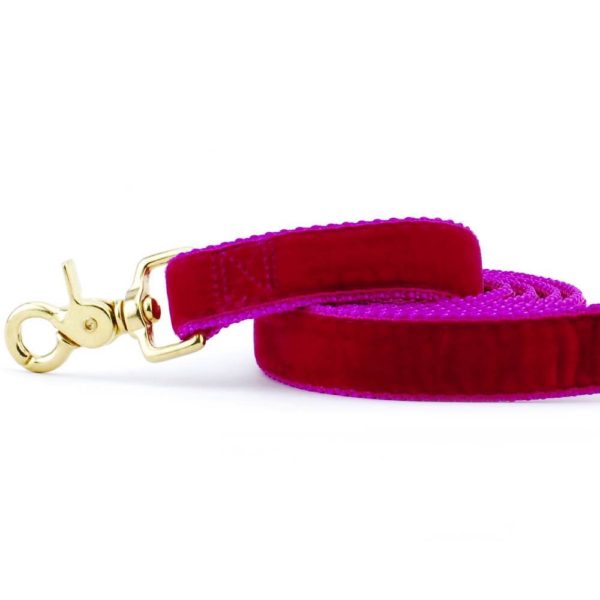 Raspberry Velvet Dog Leash by 2 Hounds Design, sold through Sniff and Shift