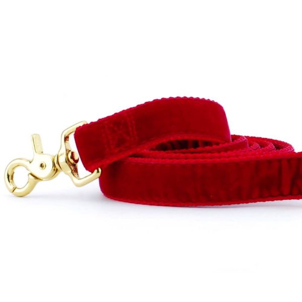 Red Velvet Dog Leash by 2 Hounds Design, sold through Sniff and Shift