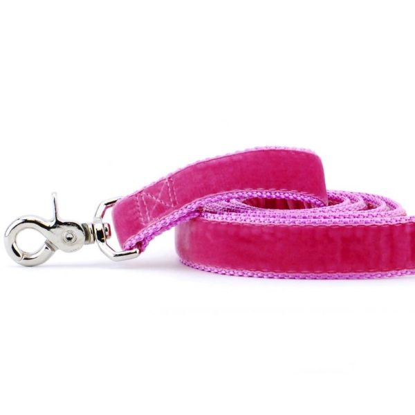 Rose Pink Velvet Dog Leash by 2 Hounds Design, sold through Sniff and Shift