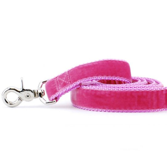 Rose Pink Velvet Dog Leash by 2 Hounds Design, sold through Sniff and Shift