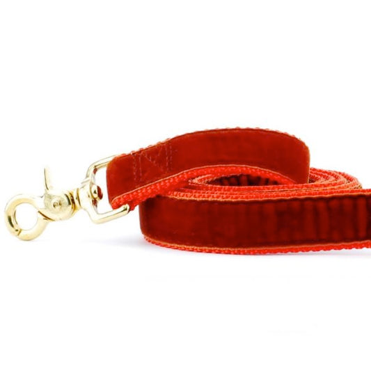 Rust Velvet Dog Leash by 2 Hounds Design, sold through Sniff and Shift