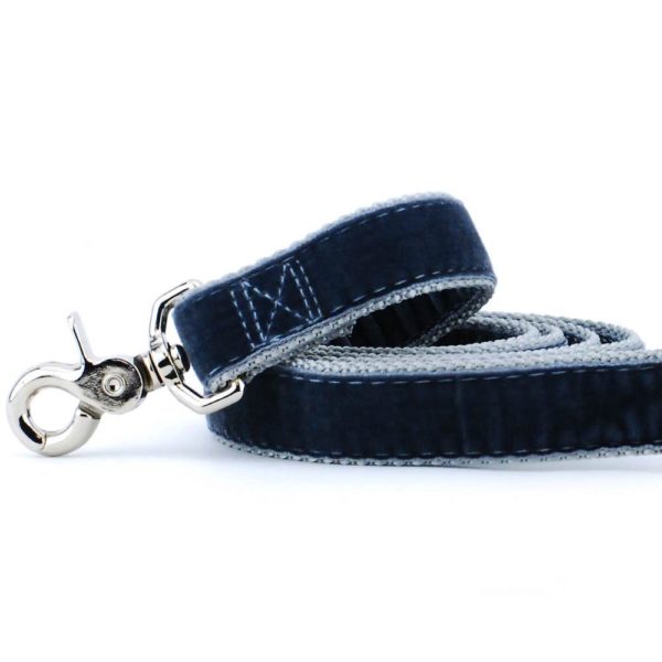 Smoke Gray Velvet Dog Leash by 2 Hounds Design, sold through Sniff and Shift