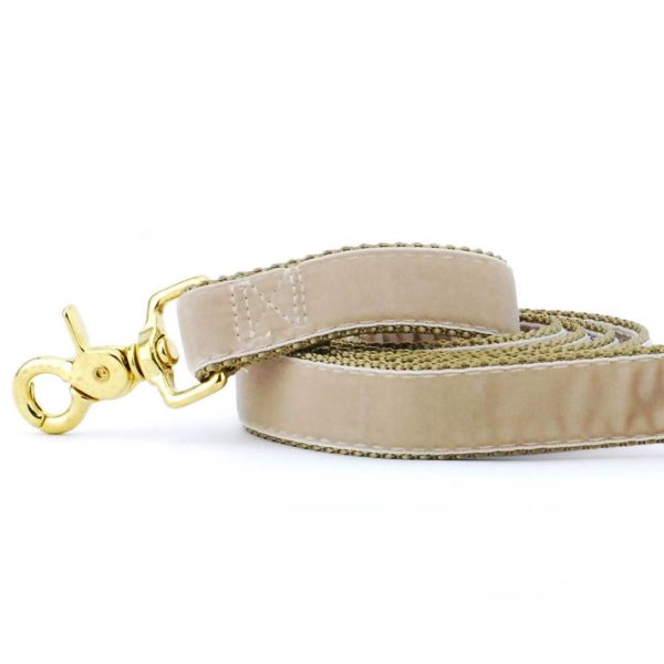Tan Velvet Dog Leash by 2 Hounds Design, sold through Sniff and Shift