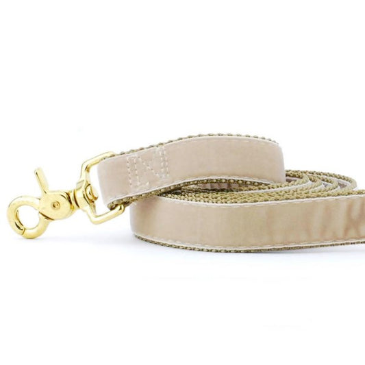 Tan Velvet Dog Leash by 2 Hounds Design, sold through Sniff and Shift