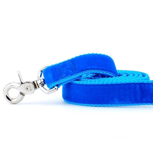 Venetian Blue Velvet Dog Leash by 2 Hounds Design, sold through Sniff and Shift