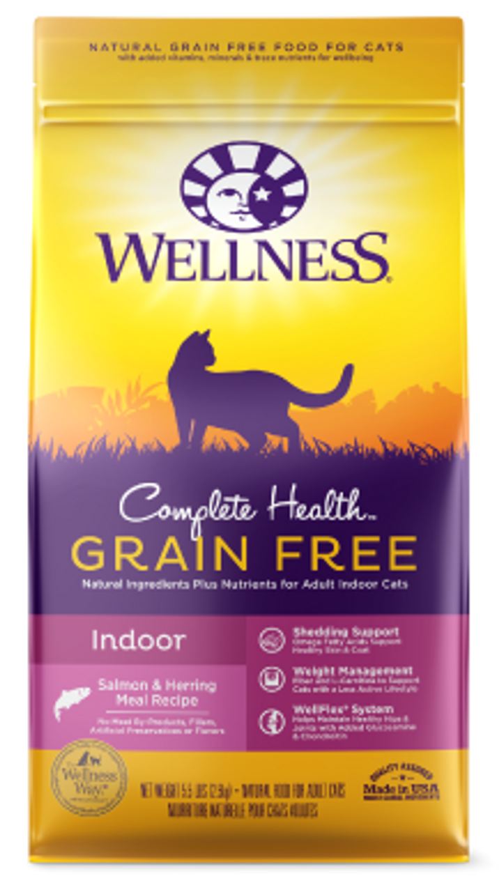 Wellness Complete Health Grain Free Indoor Salmon and Herring cat food, 5.5lb bag