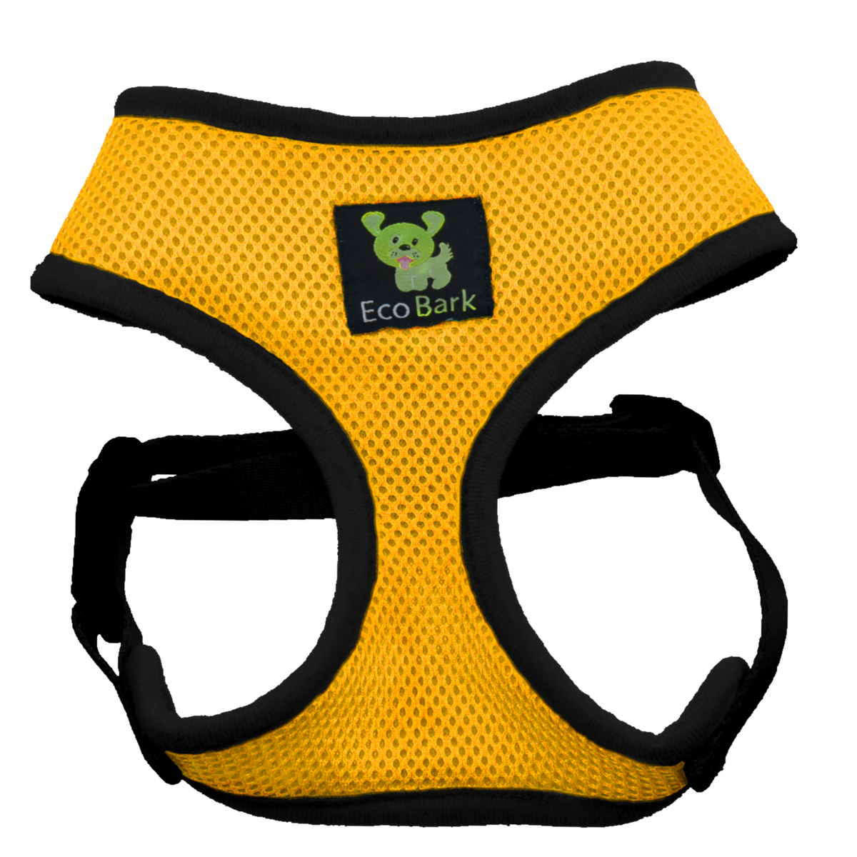 Yellow Over-the-Head Dog Harness, Vest Halter, XS to XX-Large, EcoBark Pet Supplies, sold through Sniff and Shift