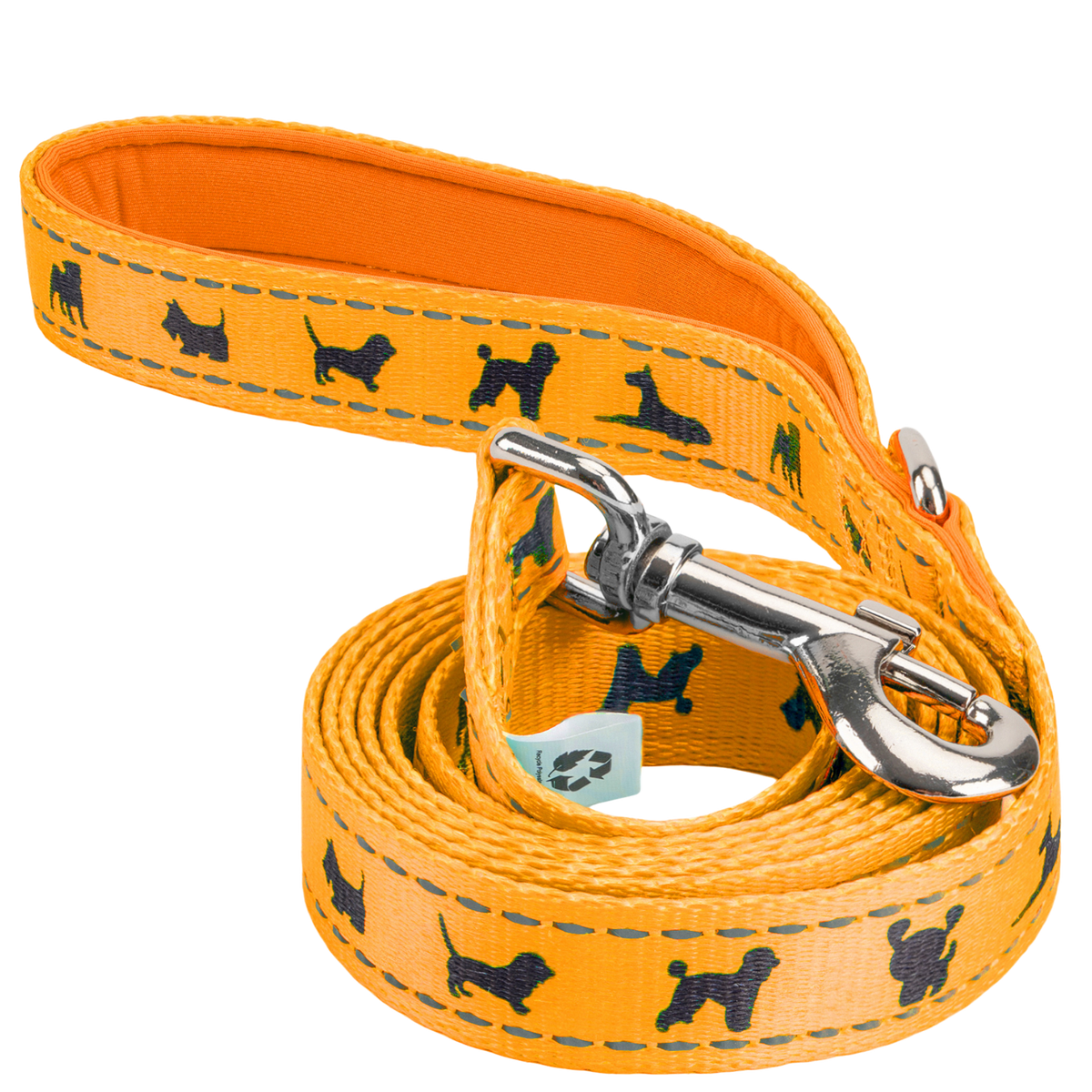 Yellow Comfort Grip Dog Leash, 4 to 6 ft, EcoBark Pet Supplies, sold through Sniff and Shift