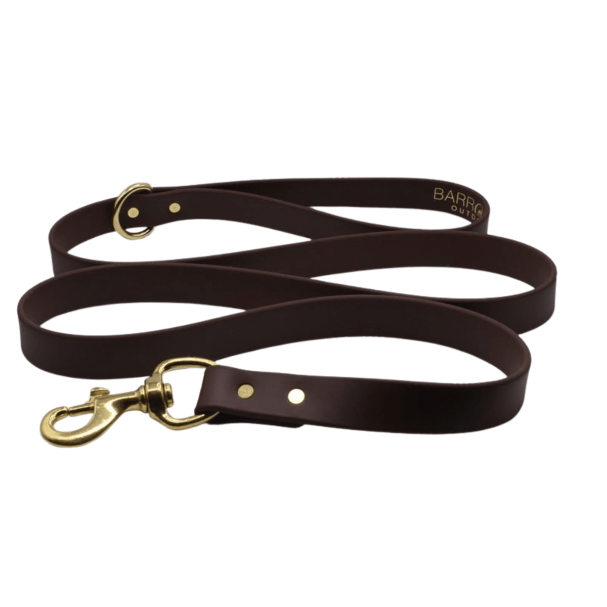 Barrows Ironhide Leash gun dog leash by Barrows Outdoor in brown with brass hardware