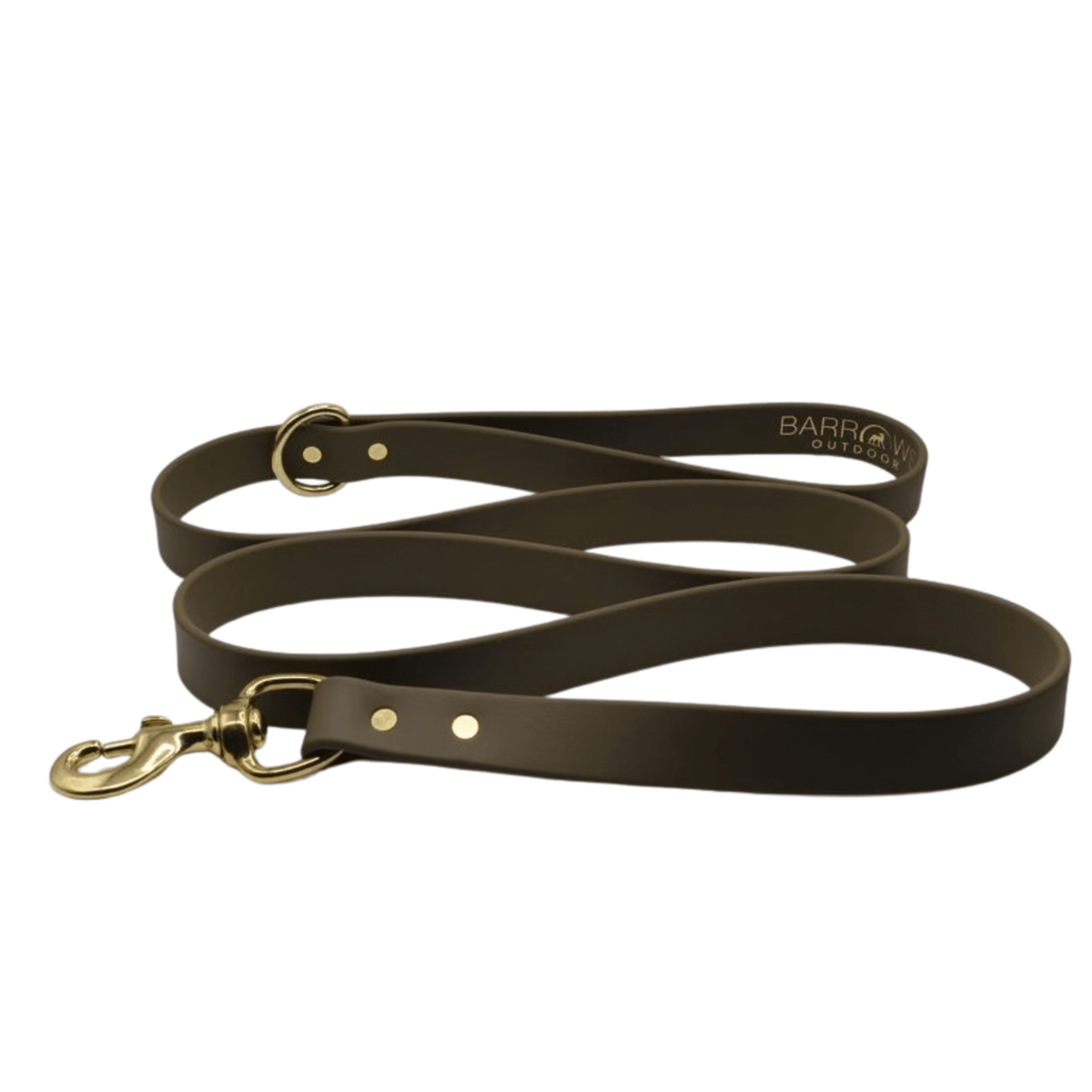 Barrows Dog Leash gun dog lead by Barrows Outdoor in OD green Biothane with a brass snap