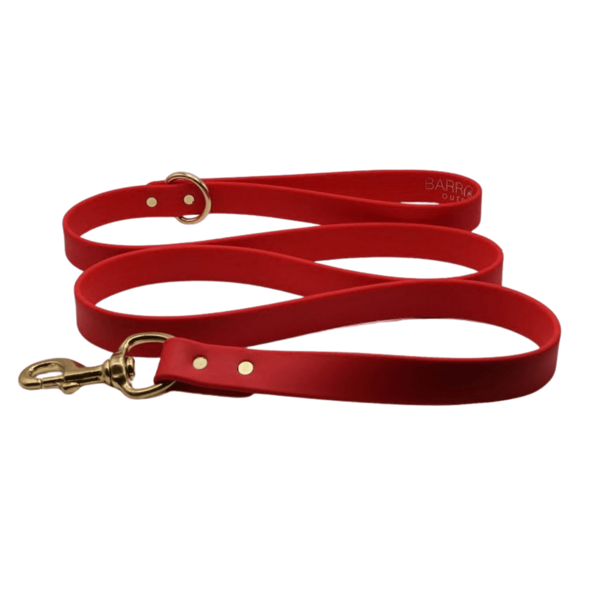 Barrows Ironhide Leash gun dog leash by Barrows Outdoor in red with brass snap and O-ring