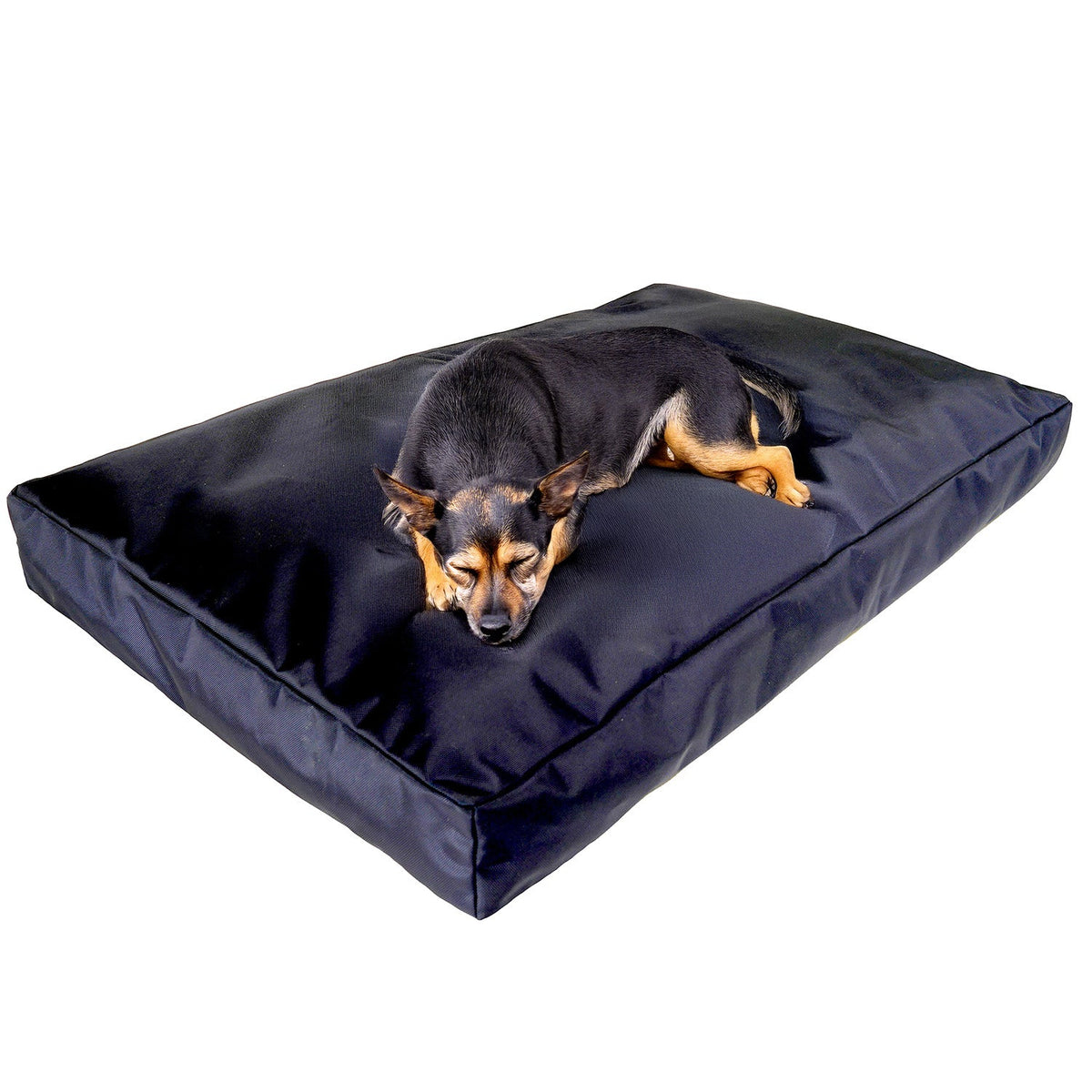 Rectangle Armor dog bed by American Dog in black 1680D nylon ballistic fabric