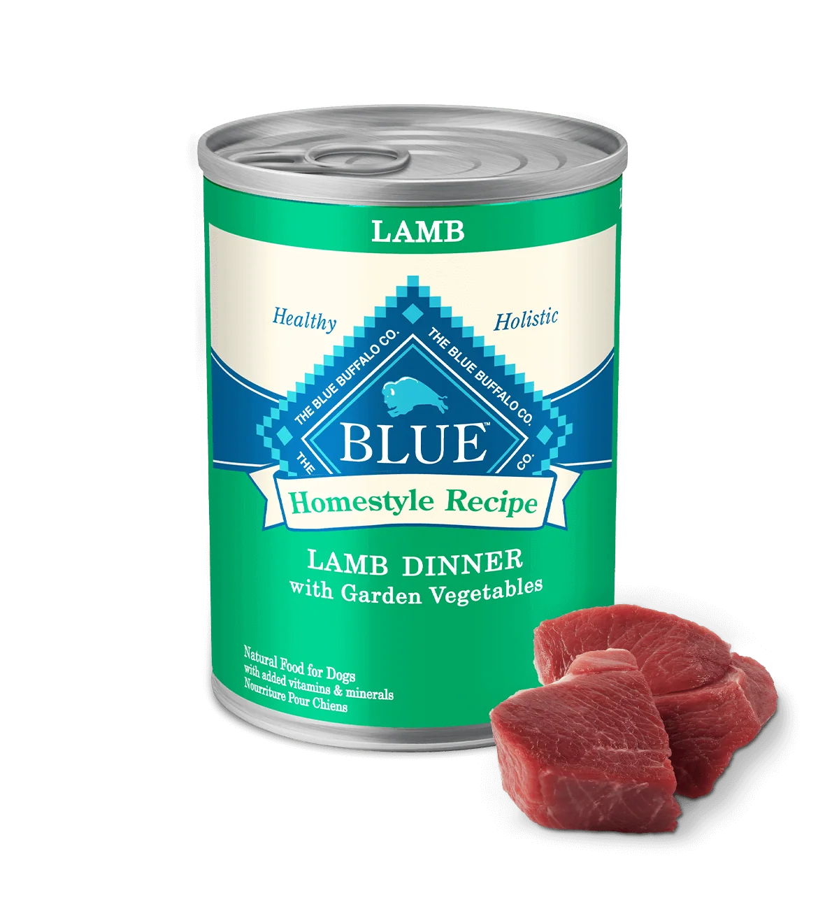 12.5oz can of Blue Buffalo Homestyle Recipe Lamb Dinner wet dog food