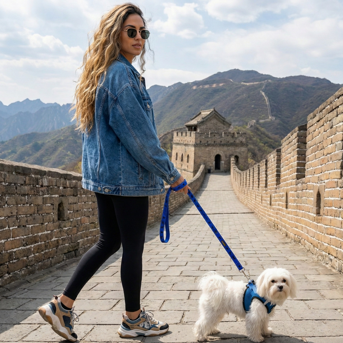 Step-In Dog Harness, Reflective Mesh, Bright Blue Sport