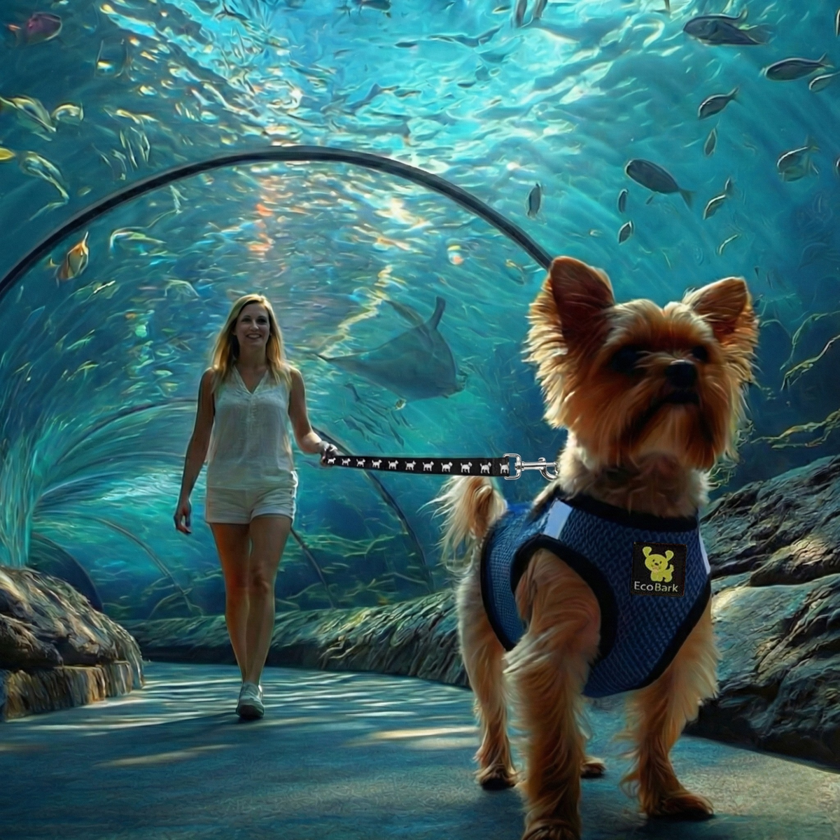 Step-In Dog Harness, Reflective Mesh, Bright Blue Sport