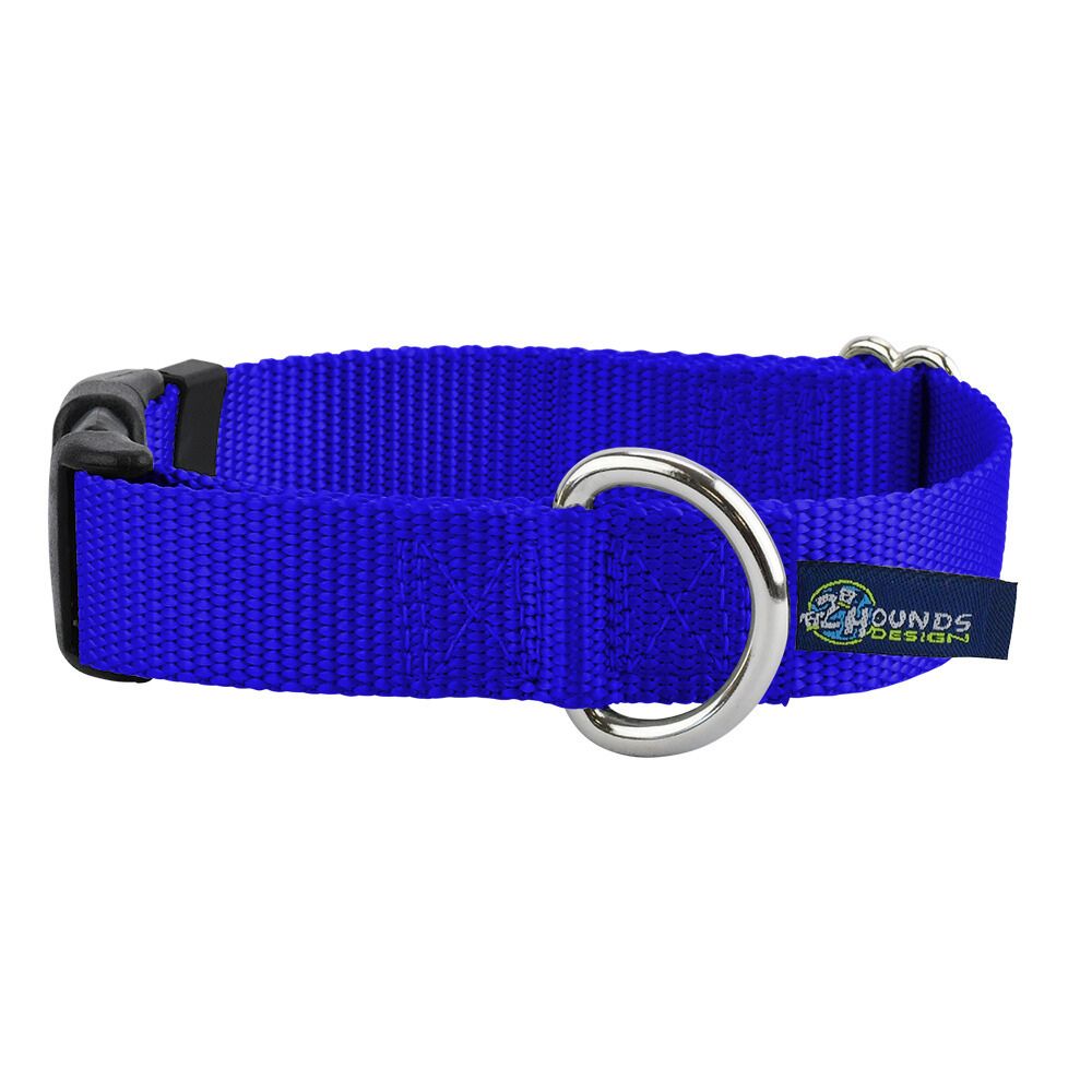 Royal Blue Nylon Dog Collar 5/8″ and 1″ by 2 Hounds Design, sold through Sniff and Shift