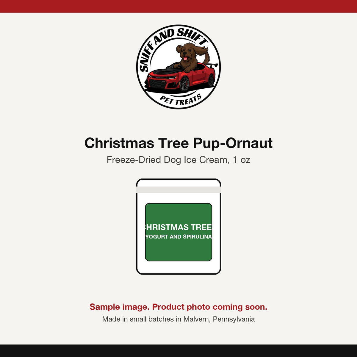 Christmas tree Pup-Ornaut freeze-dried dog ice cream, sample image