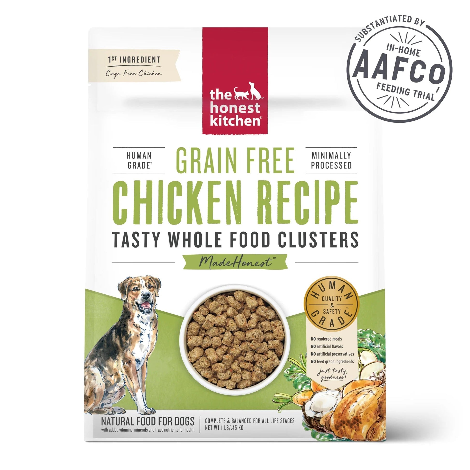 Bag of The Honest Kitchen Grain Free Chicken Whole Food Clusters dry dog food