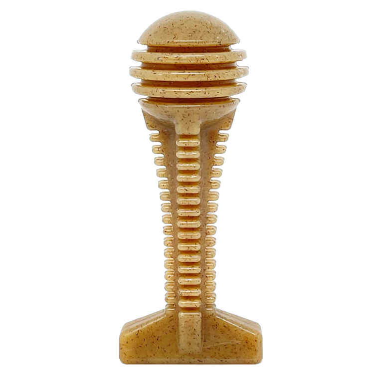 Brown Honey Bone Dental Tower nylon chew toy, SodaPup, sold through Sniff and Shift