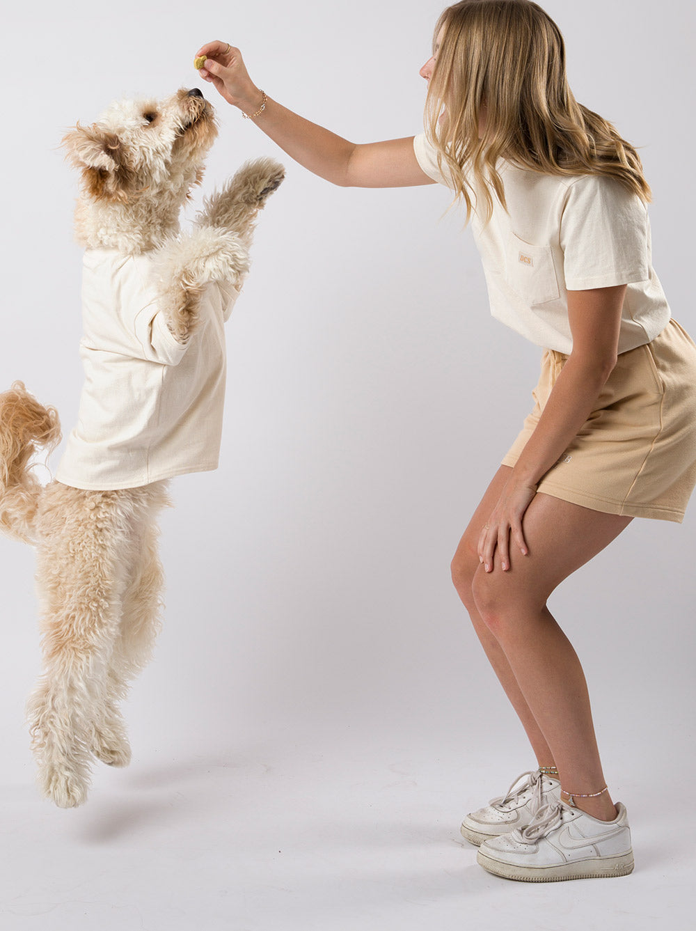 Embroidered Tee, Oat