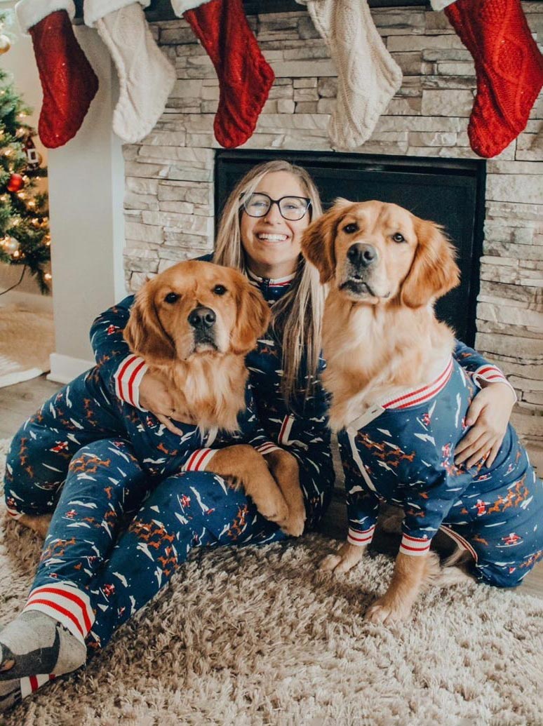 Santa Sleighs Pajama, Dog and Kid Sizes