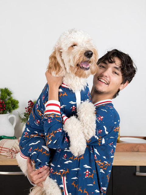Santa Sleighs Pajama, Dog and Kid Sizes
