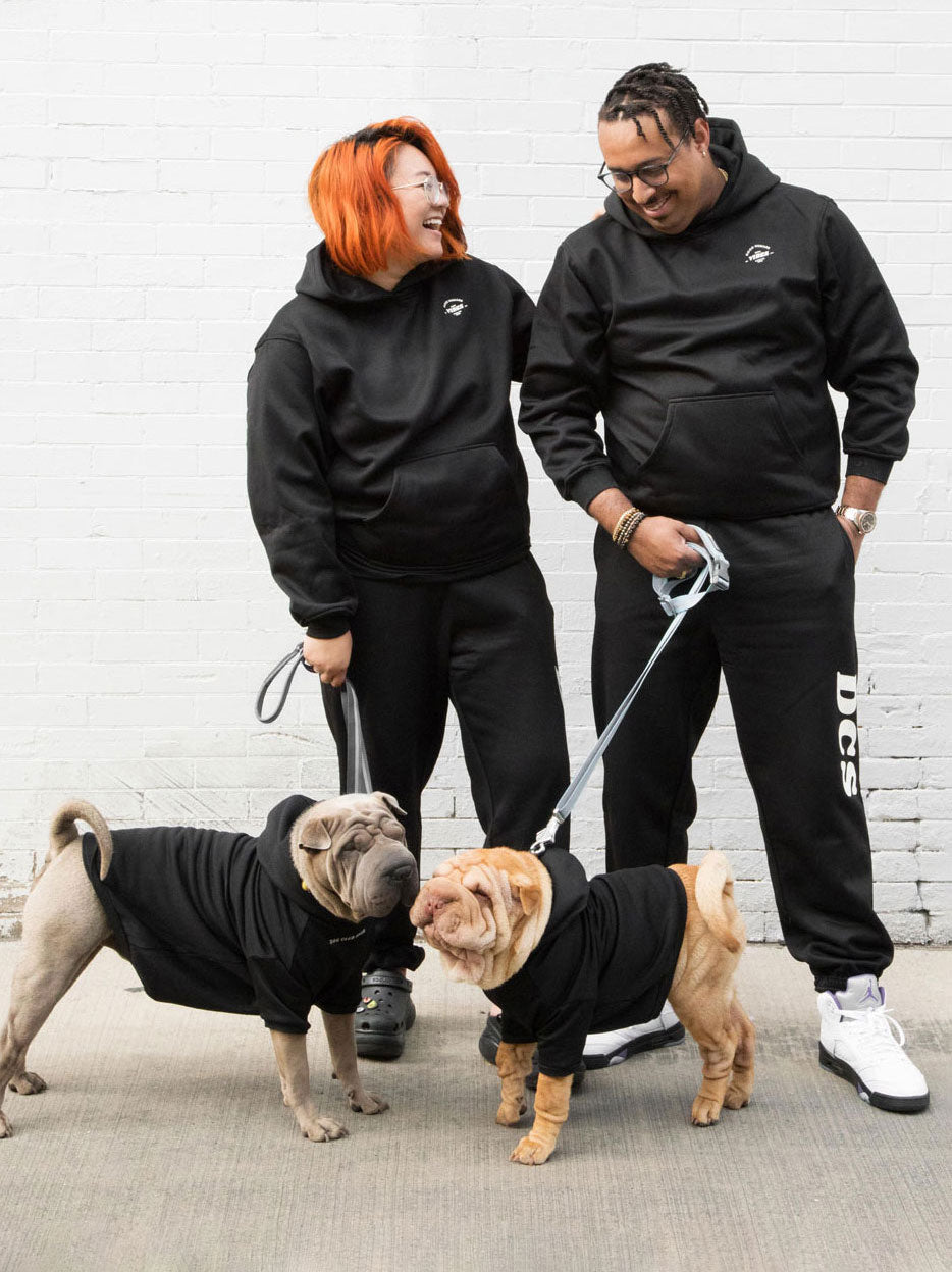 Fleece Hoodie, Black, Dog Sizes
