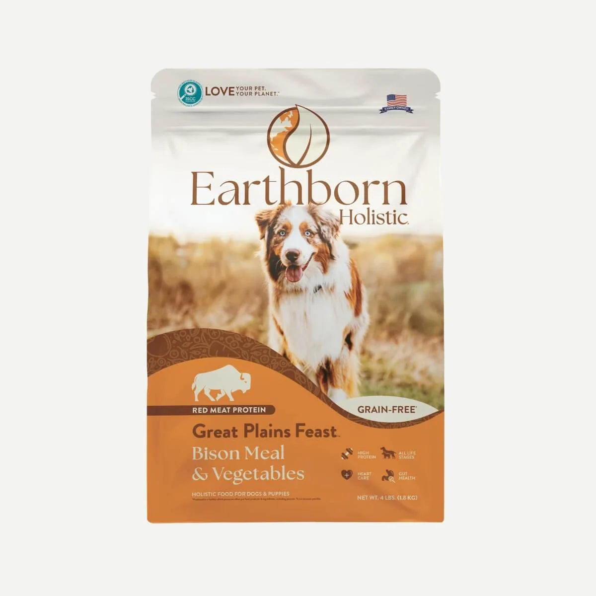 Bag of Earthborn Holistic Grain Free Great Plains Feast dry dog food