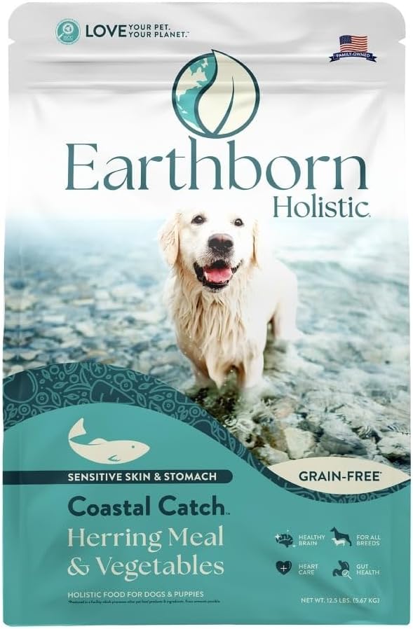 Bag of Earthborn Holistic Grain Free Coastal Catch dry dog food