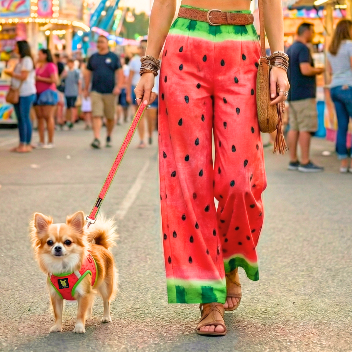 Watermelon Step-In Dog Harness, Reflective Mesh, Teacup to XL