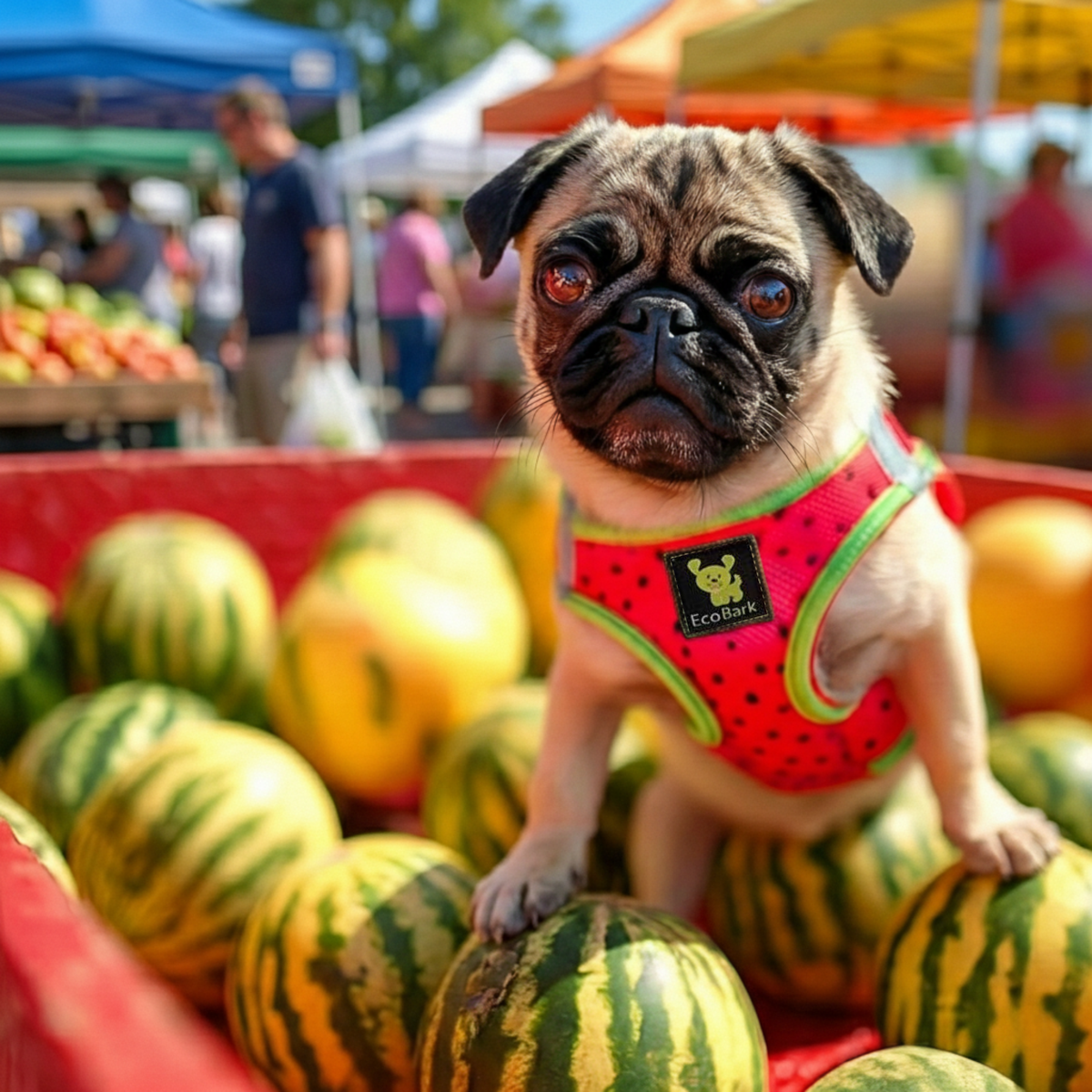 Watermelon Step-In Dog Harness, Reflective Mesh, Teacup to XL