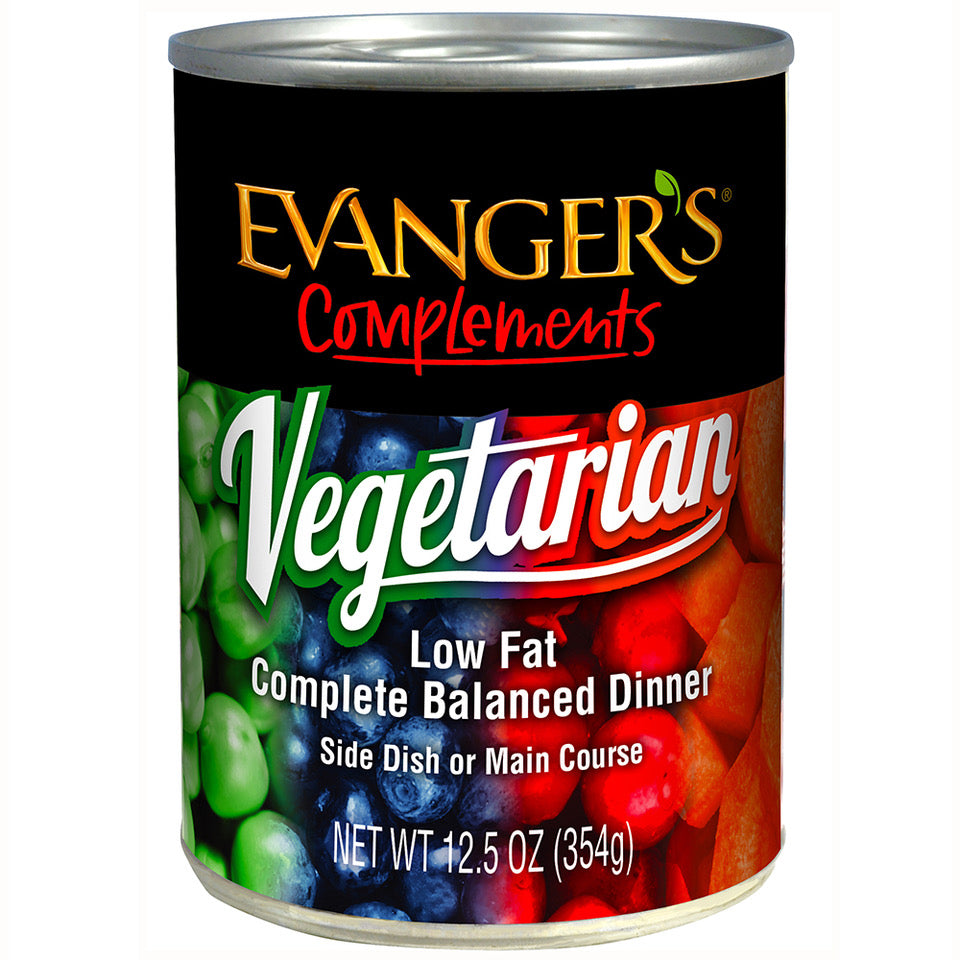 Evanger's Complements Grain Free Vegetarian Dinner wet dog and cat food can, 12.5oz
