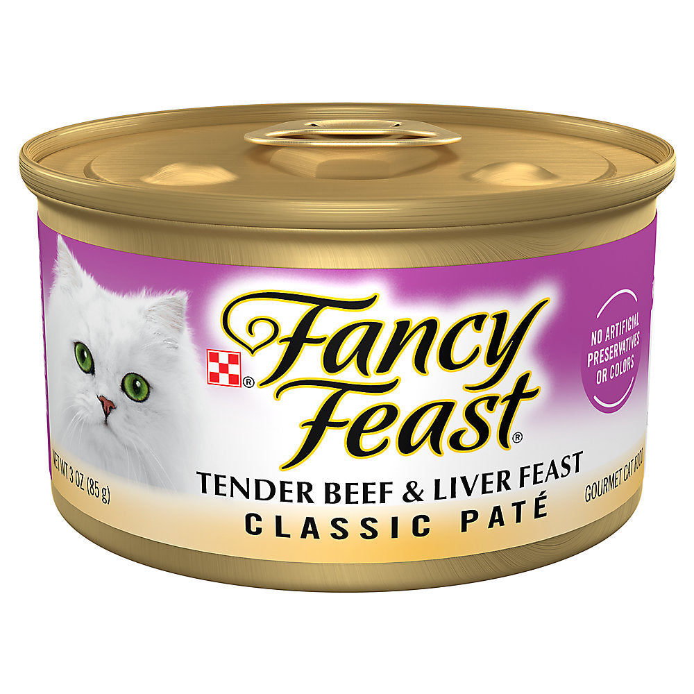 Fancy Feast beef and liver classic pâté wet cat food, 3 ounce can